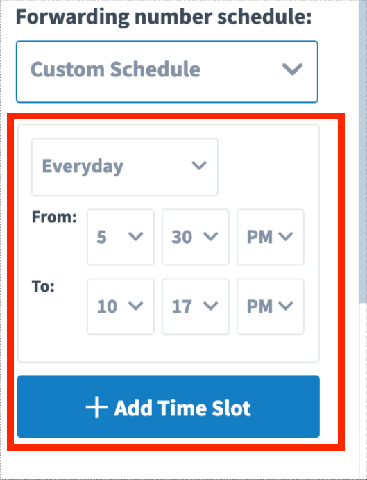 Custom Call Forwarding Schedules